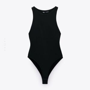 NWT Zara Halterneck Sleeveless Bodysuit - Black - Large